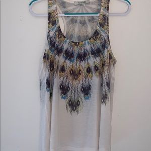 Peacock print tank